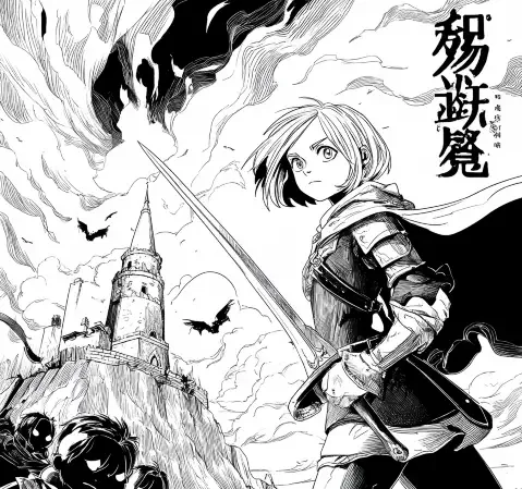 悬疑题材漫画封面，用暗色调与光影营造紧张感